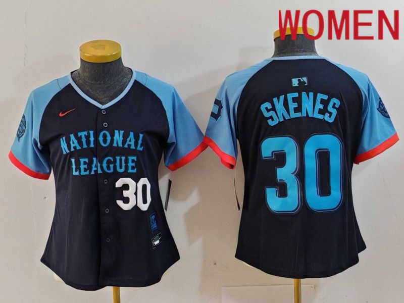 Women Pittsburgh Pirates #30 Skenes Blue All star 2024 Nike MLB Jersey style 2->women mlb jersey->Women Jersey